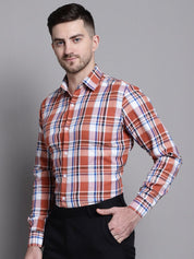 Men's Classic Checks Formal Shirt - SF_892Brown_S
