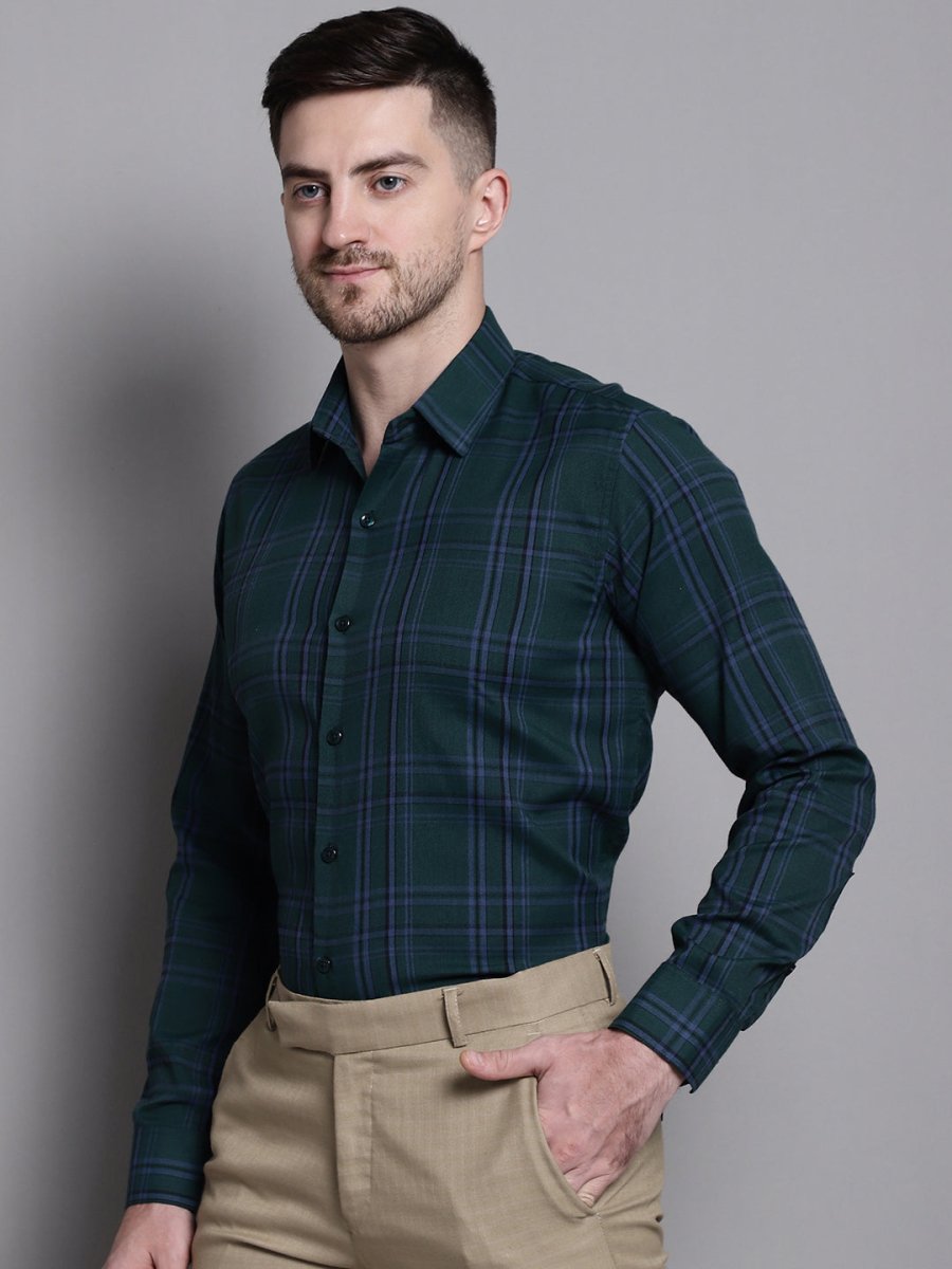 Men's Classic Checks Formal Shirt - SF_892Green_S
