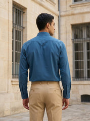 Men’s Classic Solid Formal Wear Shirt - INSH_037Peacock_M