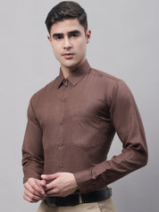 Men's Coffee Brown Cotton Solid Formal Shirt - SF_873Coffee_S