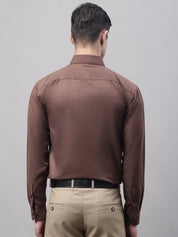 Men's Coffee Brown Cotton Solid Formal Shirt - SF_873Coffee_S