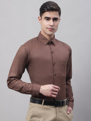 Men's Coffee Brown Cotton Solid Formal Shirt - SF_873Coffee_S
