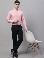 Men's Coral Cotton Solid Formal Shirt - SF_875Coral_S
