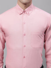 Men's Coral Cotton Solid Formal Shirt - SF_875Coral_S