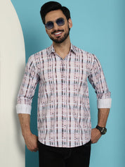 Men's Cotton Blend Checked Casual Shirt for Mens - SF_888Light-Brown_S