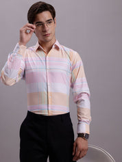 Men's Cotton Blend Checked Formal Shirt - SF_888Pink_S