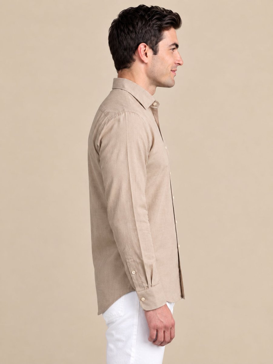 Men’s Cotton Solid Casual Shirt - SF_065Cream_S