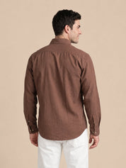 Men’s Cotton Solid Casual Shirt - SF_065Brown_S