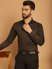 Men's Cotton Solid Formal Shirt - SF_883Coffee_S