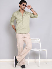 Men's Cotton Solid Formal Shirt - SF_883Pista_S