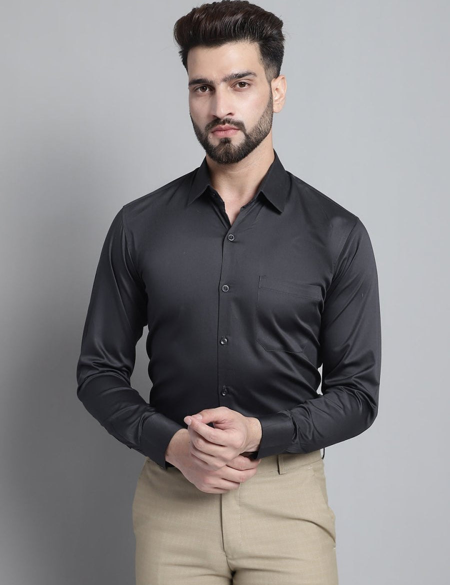 Men's Cotton Solid Formal Shirt - SF_883Olive_S