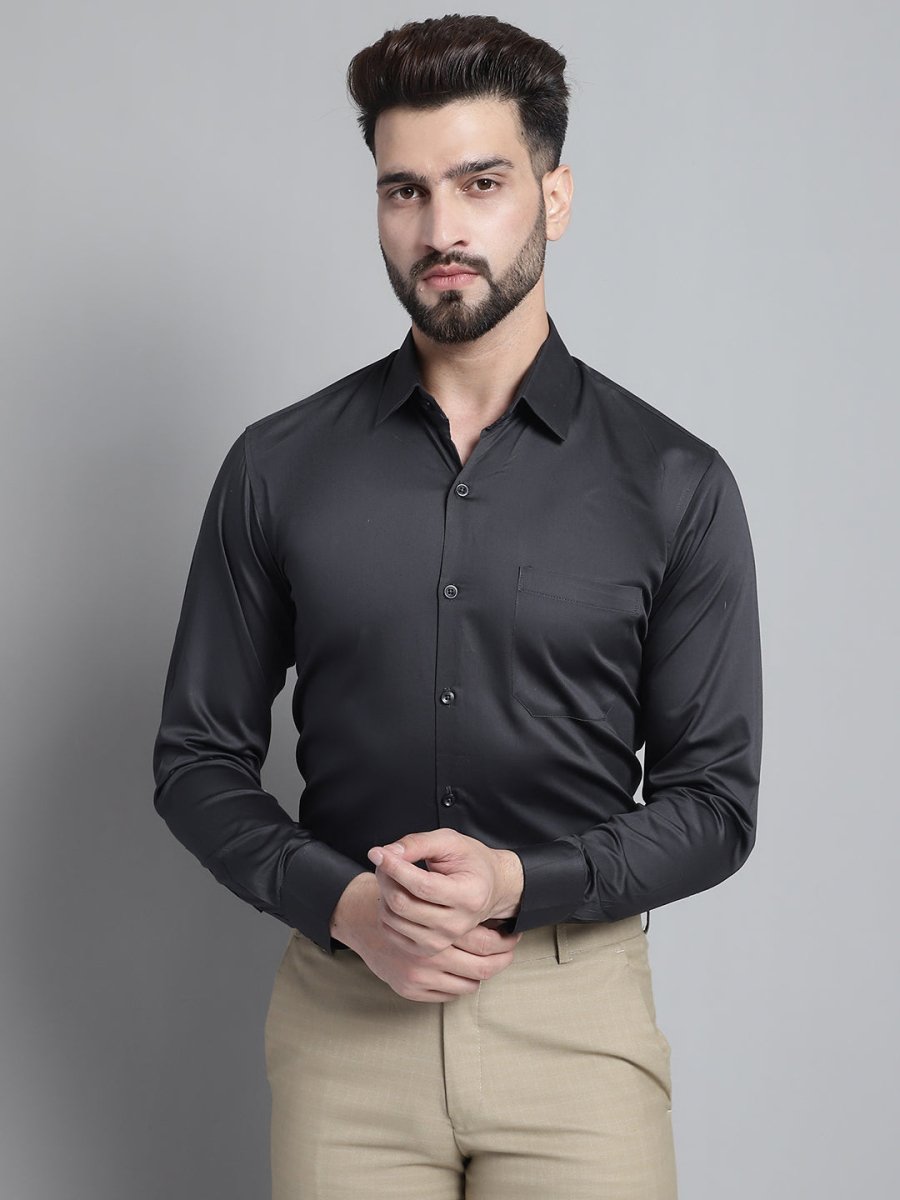 Men's Cotton Solid Formal Shirt - SF_883Olive_S