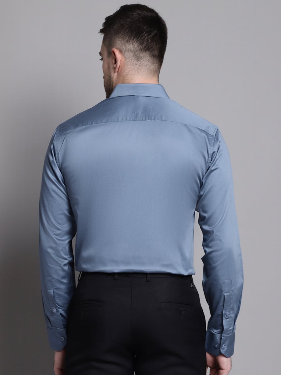 Men's Cotton Solid Formal Shirt - SF_883Grey_S