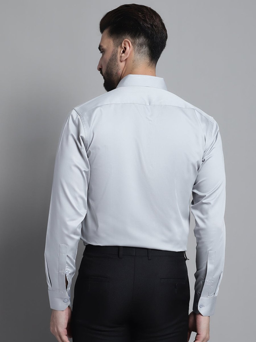 Men's Cotton Solid Formal Shirt - SF_883Light-Grey_S