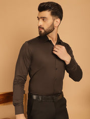 Men's Cotton Solid Formal Shirt - SF_883Coffee_S
