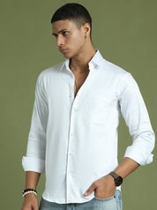 Men's Cotton Solid Formal Shirt - SF_883White_S
