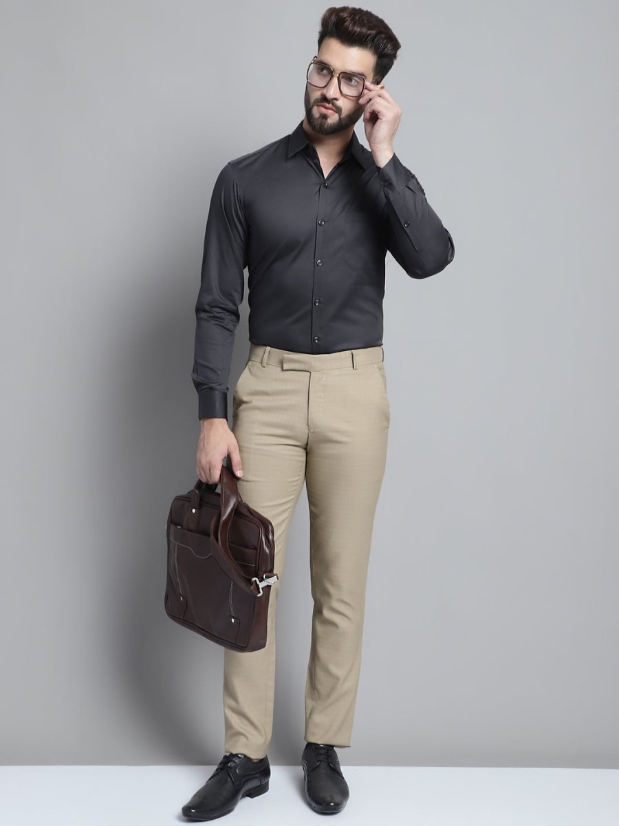Men's Cotton Solid Formal Shirt - SF_883Olive_S