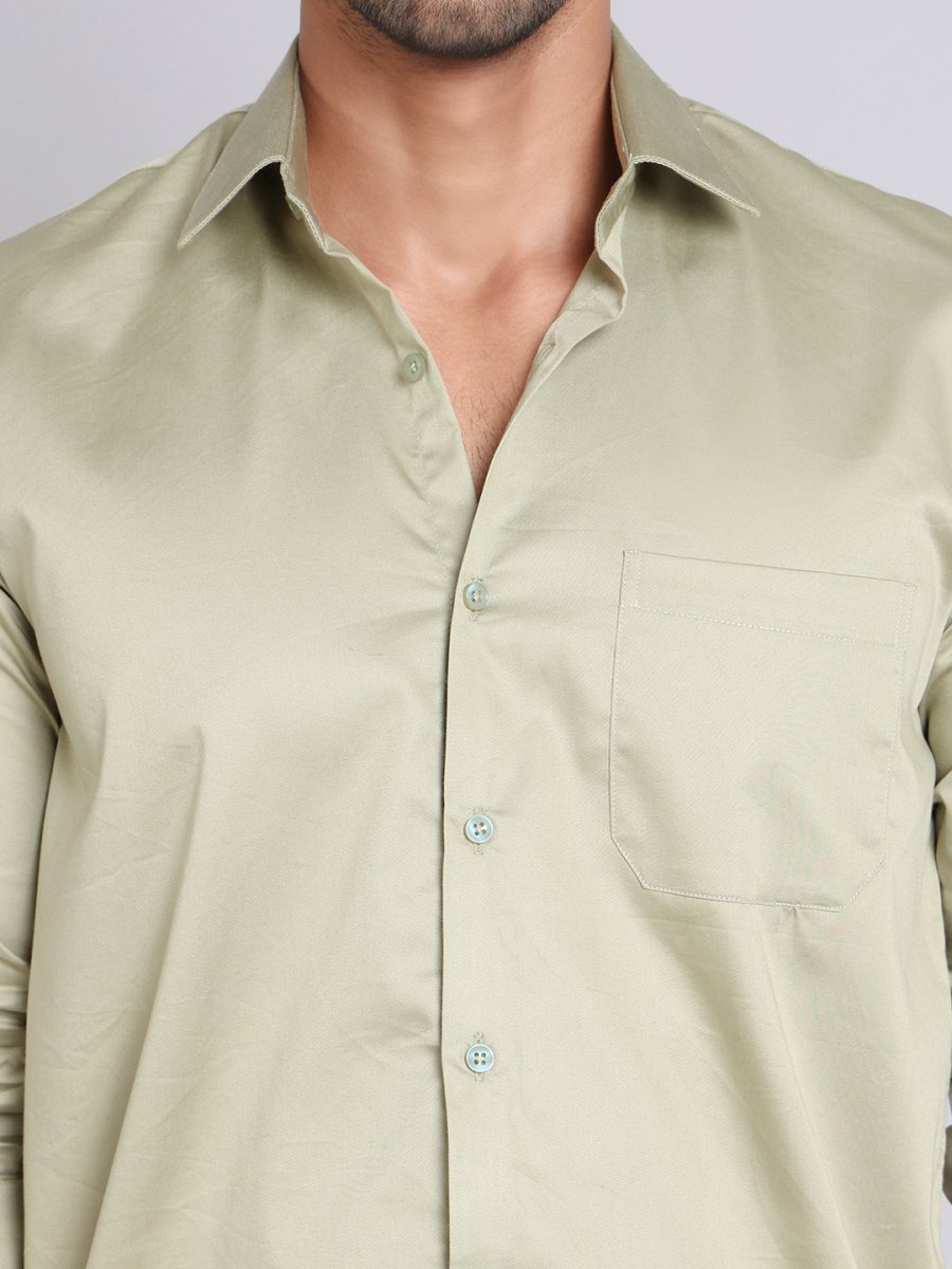 Men's Cotton Solid Formal Shirt - SF_883Pista_S