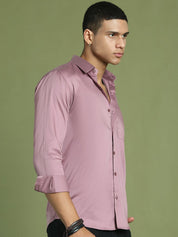 Men's Cotton Solid Formal Shirt - SF_883Magenta_S
