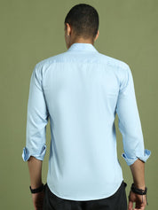 Men's Cotton Solid Formal Shirt - SF_883Sky_S