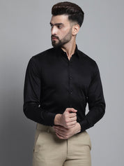 Men's Cotton Solid Formal Shirt - SF_883Black_S