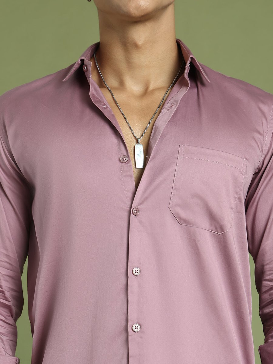 Men's Cotton Solid Formal Shirt - SF_883Magenta_S