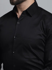 Men's Cotton Solid Formal Shirt - SF_883Black_S