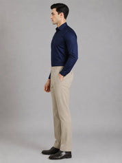 Men's Cotton Solid Formal Shirt - SF_883Navy_M