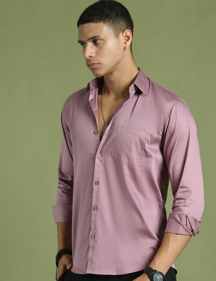 Men's Cotton Solid Formal Shirt - SF_883Magenta_S
