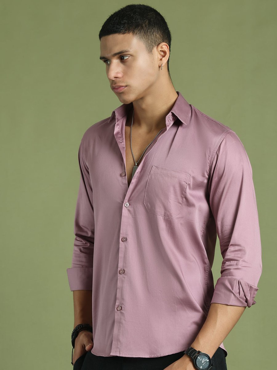 Men's Cotton Solid Formal Shirt - SF_883Magenta_S
