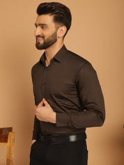 Men's Cotton Solid Formal Shirt - SF_883Coffee_S
