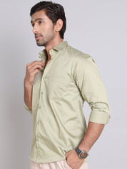 Men's Cotton Solid Formal Shirt - SF_883Pista_S