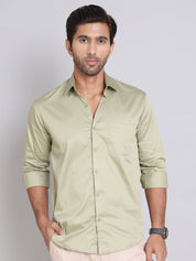 Men's Cotton Solid Formal Shirt - SF_883Pista_S