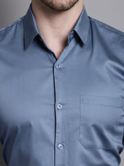 Men's Cotton Solid Formal Shirt - SF_883Grey_S