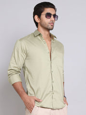 Men's Cotton Solid Formal Shirt - SF_883Pista_S