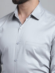 Men's Cotton Solid Formal Shirt - SF_883Light-Grey_S