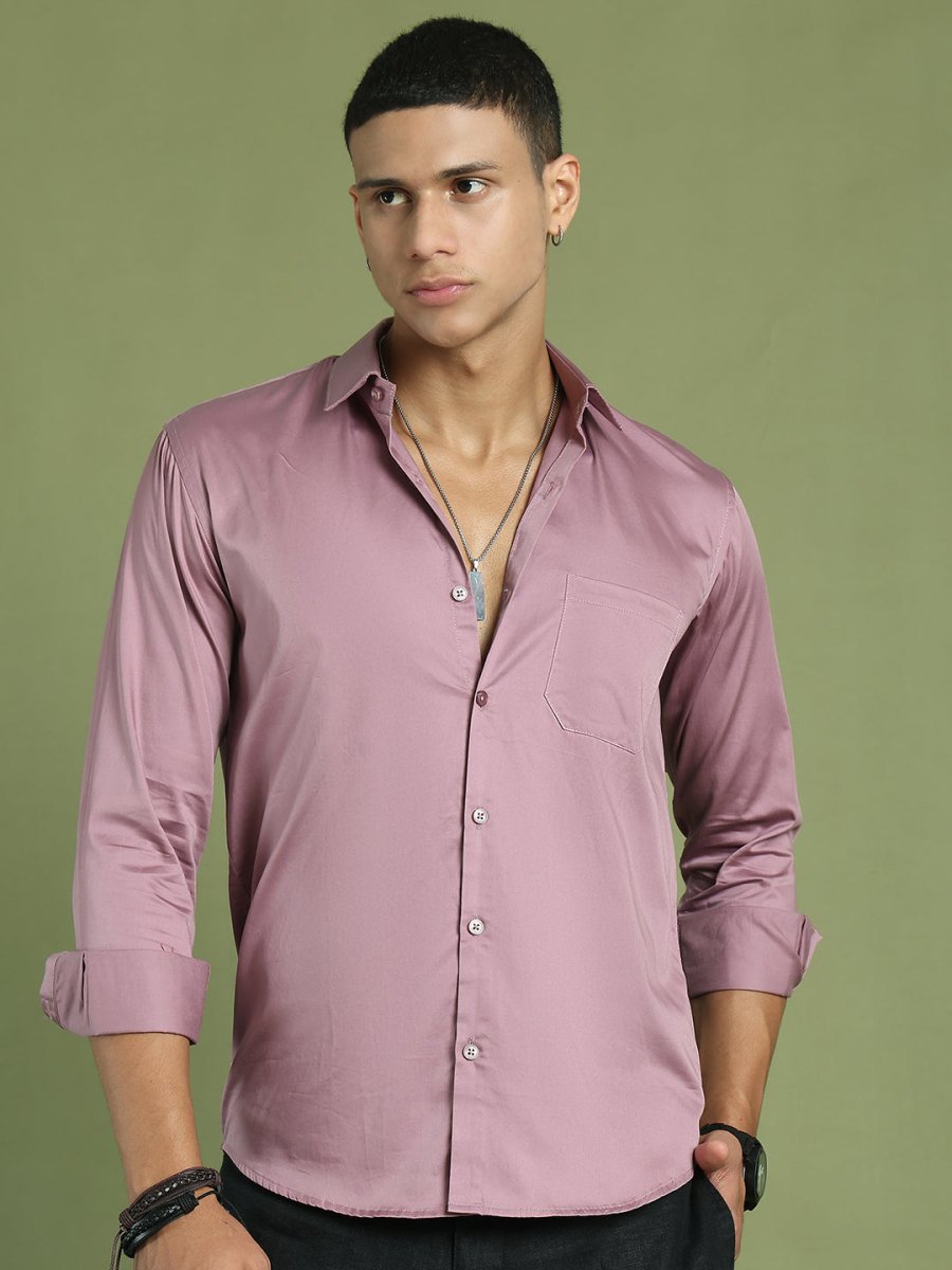 Men's Cotton Solid Formal Shirt - SF_883Magenta_S