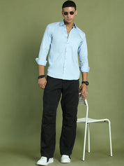 Men's Cotton Solid Formal Shirt - SF_883Sky_S