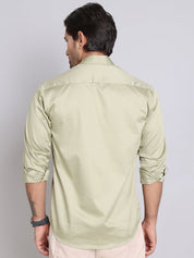 Men's Cotton Solid Formal Shirt - SF_883Pista_S