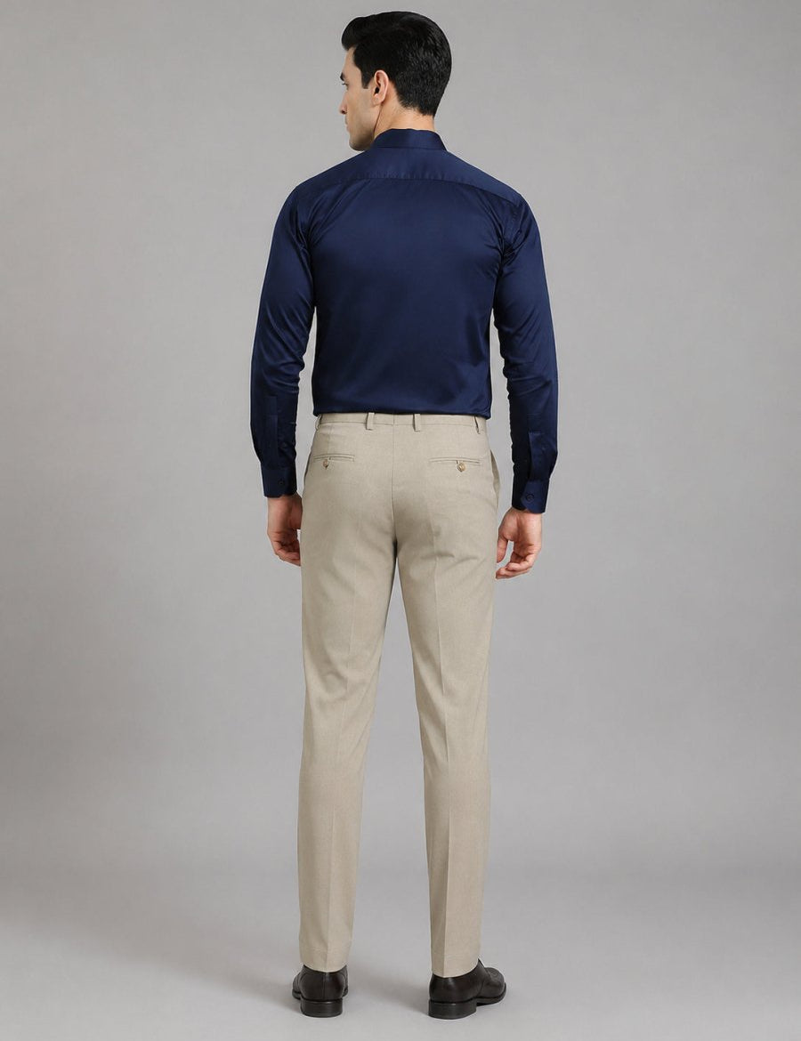 Men's Cotton Solid Formal Shirt - SF_883Navy_M