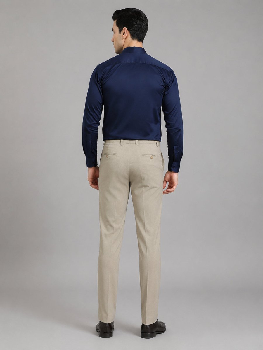 Men's Cotton Solid Formal Shirt - SF_883Navy_M