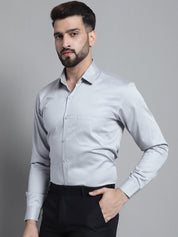 Men's Cotton Solid Formal Shirt - SF_883Light-Grey_S