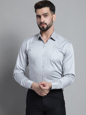 Men's Cotton Solid Formal Shirt - SF_883Light-Grey_S