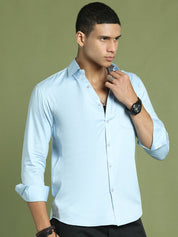 Men's Cotton Solid Formal Shirt - SF_883Sky_S