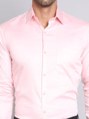 Men's Cotton Solid Formal Shirt - SF_883Light-Pink_S