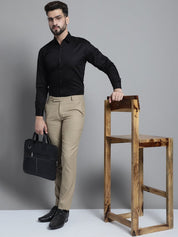 Men's Cotton Solid Formal Shirt - SF_883Black_S
