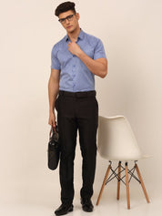 Men's Cotton Striped Formal Shirts - SF_824Blue_S