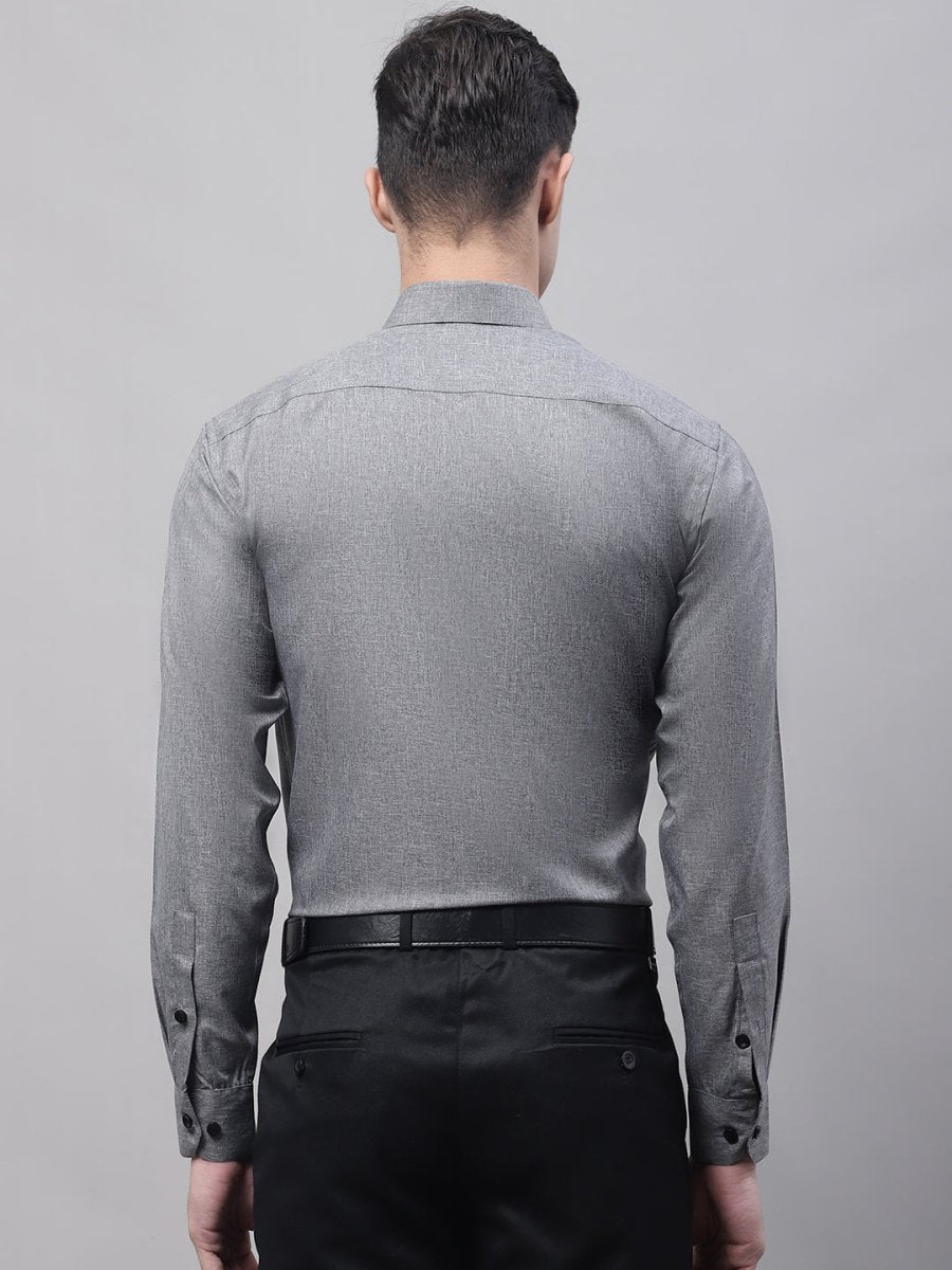 Men's Dark-Grey Cotton Solid Formal Shirt - SF_734Dark-Grey_S