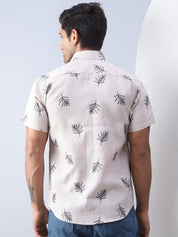 Men's Embroidered Cotton Casual Shirt - SF_972Beige_S