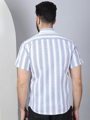 Men's Floral Printed Cotton Casual Shirt - SF_961Blue_S
